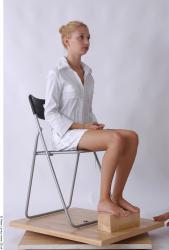 Whole Body Woman Artistic poses White Casual Slim