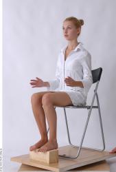 Whole Body Woman Artistic poses White Casual Slim