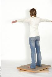 Whole Body Woman T poses Casual Slim Studio photo references