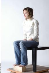 Whole Body Woman Artistic poses White Casual Slim