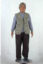 Whole Body Man Asian Casual Overweight Studio photo references