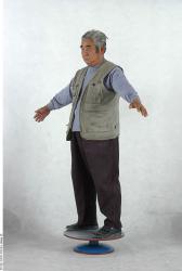 Whole Body Man Asian Casual Overweight Studio photo references