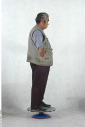 Whole Body Man Asian Casual Overweight Studio photo references