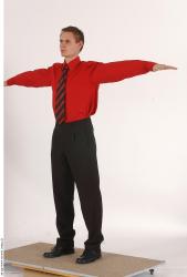 Whole Body Man T poses Formal Athletic Studio photo references