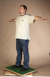 Whole Body Man T poses Casual Overweight Studio photo references