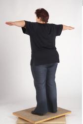Whole Body Woman T poses Casual Slim Overweight Studio photo references