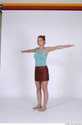 Whole Body Woman T poses Casual Average Studio photo references