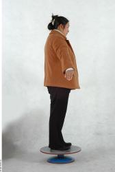 Whole Body Woman Asian Casual Overweight Studio photo references