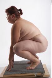 Whole Body Woman Nude Slim Overweight Studio photo references