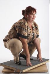 Whole Body Woman Casual Slim Overweight Studio photo references