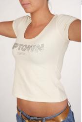Upper Body Woman White Casual Athletic