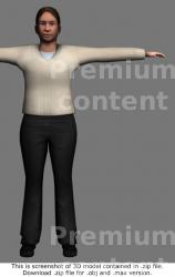 Whole Body Woman White Casual Average 3D Models