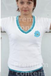 Upper Body Woman White Casual T shirt Slim