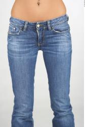 Thigh Whole Body Woman Casual Jeans Slim Studio photo references