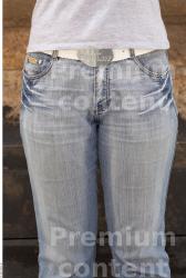 Thigh Woman White Casual Jeans Average