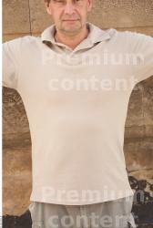 Upper Body Man White Casual T shirt Average