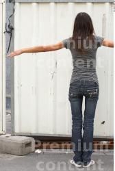 Whole Body Woman T poses White Casual Slim