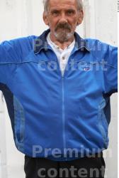 Upper Body Man White Casual Jacket Average Bearded