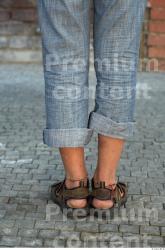 Calf Woman Casual Jeans Average Bearded Street photo references