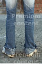 Calf Woman Casual Jeans Average Street photo references