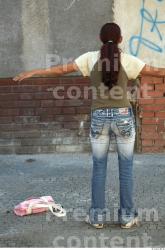 Whole Body Woman T poses Casual Average Street photo references