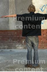 Whole Body Man T poses Casual Average Bearded Street photo references