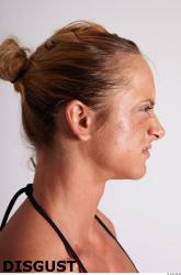 Head Emotions Woman Pose with knife White Muscular