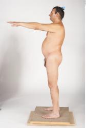 Whole Body Man White Nude Overweight Male Studio Poses