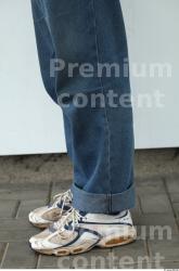 Calf Man White Casual Jeans Overweight