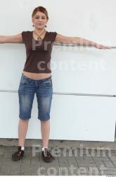 Whole Body Woman T poses White Casual Slim