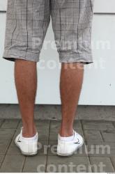 Calf Man White Casual Shorts Slim
