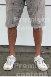 Calf Man White Casual Shorts Slim