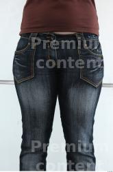 Thigh Woman Casual Jeans Chubby Street photo references