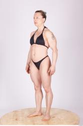 Whole Body Woman Animation references Tattoo Sports Swimsuit Muscular Studio photo references