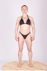 Whole Body Woman Animation references Tattoo Sports Swimsuit Muscular Studio photo references