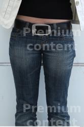 Thigh Woman White Casual Jeans Slim