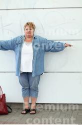 Whole Body Woman T poses White Casual Overweight