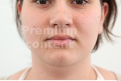 Mouth Woman Casual Overweight Street photo references