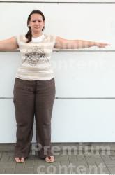 Whole Body Woman T poses Casual Overweight Street photo references