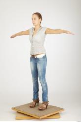 Whole Body Woman T poses Casual Average Studio photo references