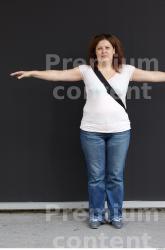 Whole Body Woman White Casual Chubby