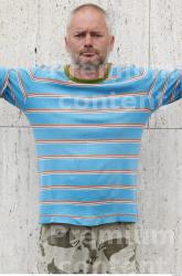 Upper Body Man Casual T shirt Chubby Bearded Street photo references
