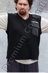 Upper Body Man White Uniform Vest Overweight