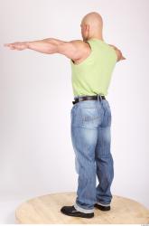 Whole Body Man T poses Casual Muscular Studio photo references