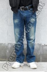 Calf Leg Head Man Casual Uniform Jeans Slim Street photo references