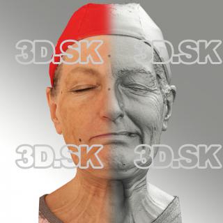 Raw 3D head scan of sneer emotion left - Drahomira