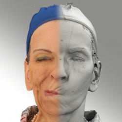 Head Emotions Woman White Slim 3D Phonemes And Emotions