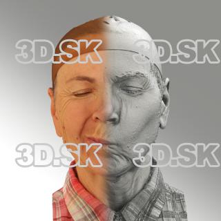 3D head scan of sneer emotion right - Iveta