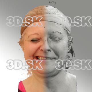 3D head scan of sneer emotion right - Eva