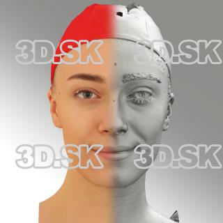 3D head scan of natural smiling emotion - Dina